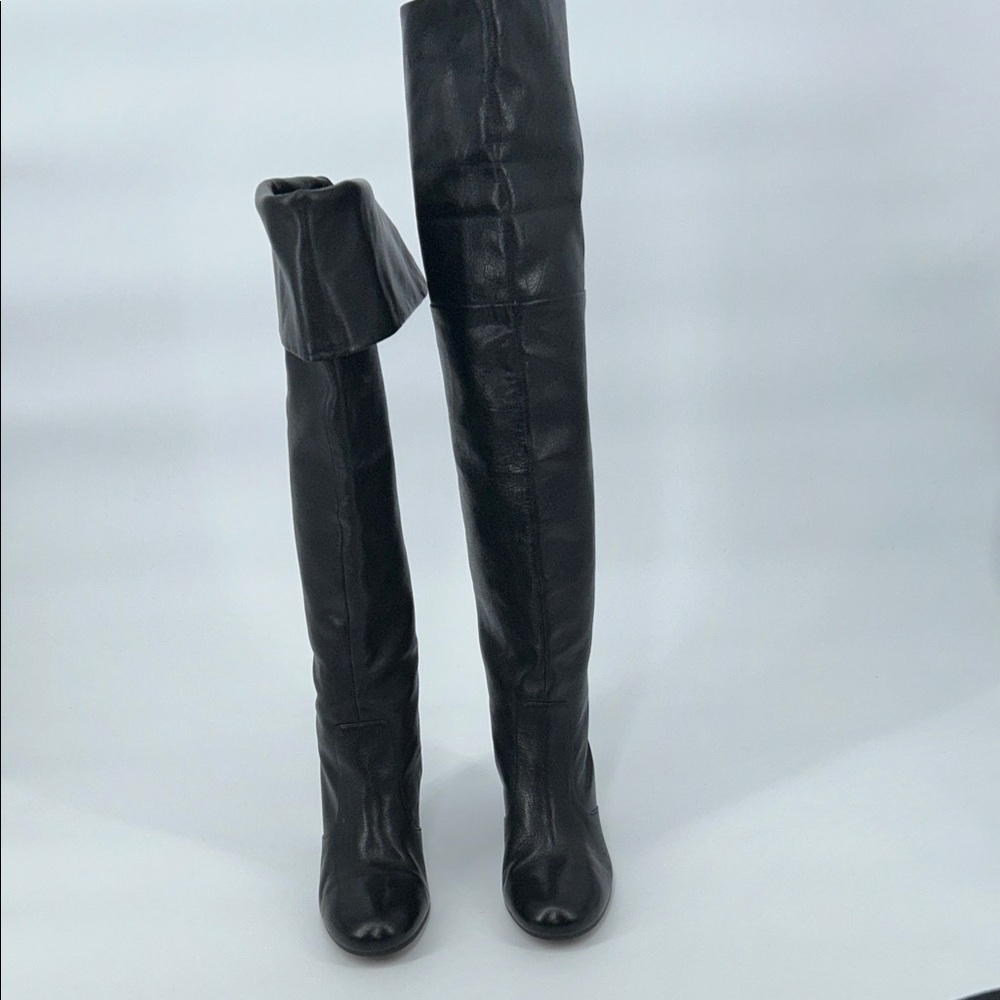 ASH Black Leather Knee-High Heeled Boots Women’s EU 39 / US 8–8.5 - Picture 3 of 10